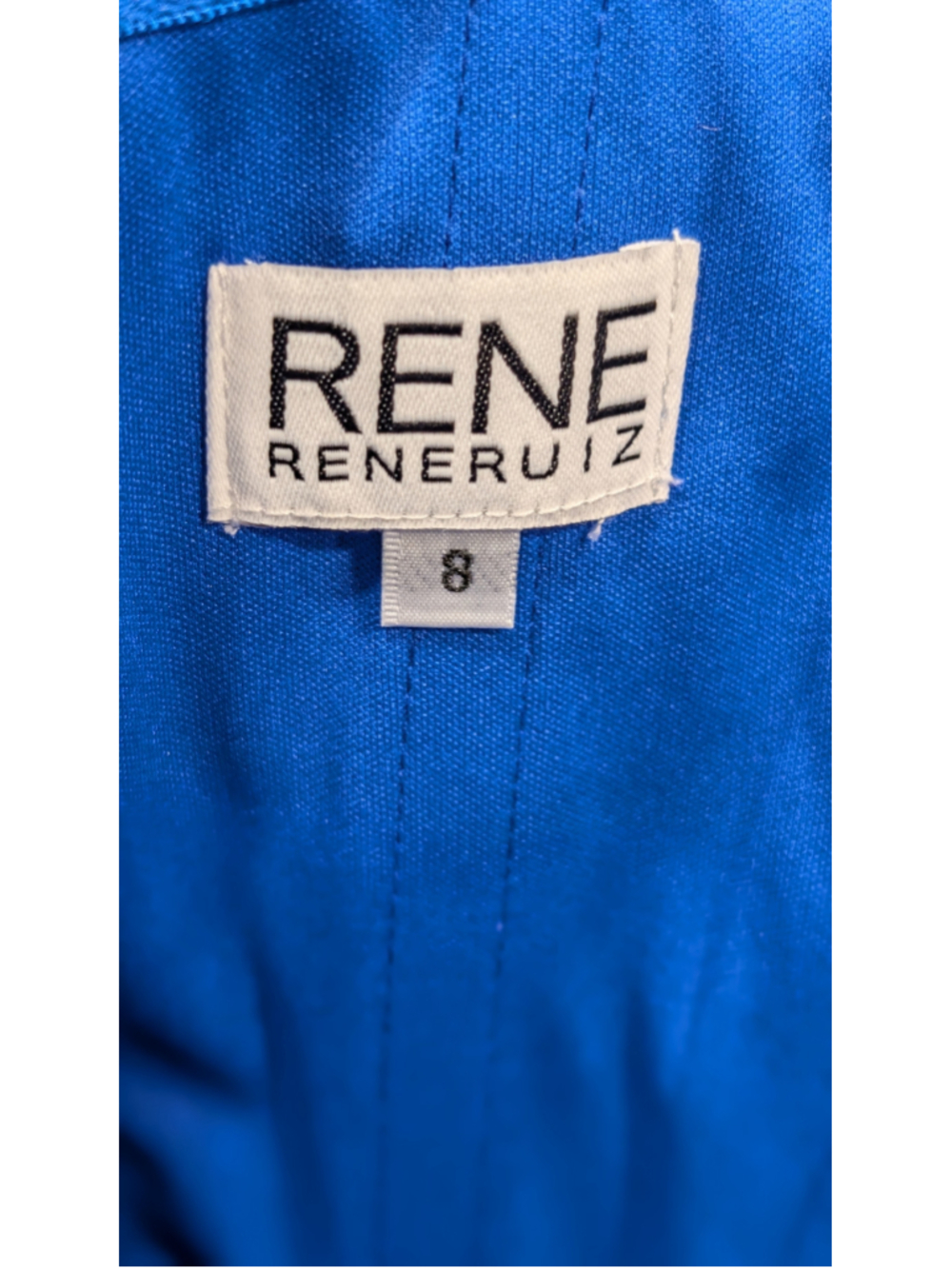 NWT Rene Ruiz Collection Blue Satin Embellished Formal Gown Size 8 $349 - Picture 13 of 16